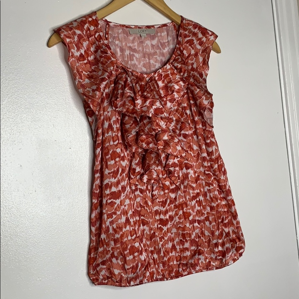 Loft‎ Ruffle Floral Sleeveless Blouse - Picture 3 of 12